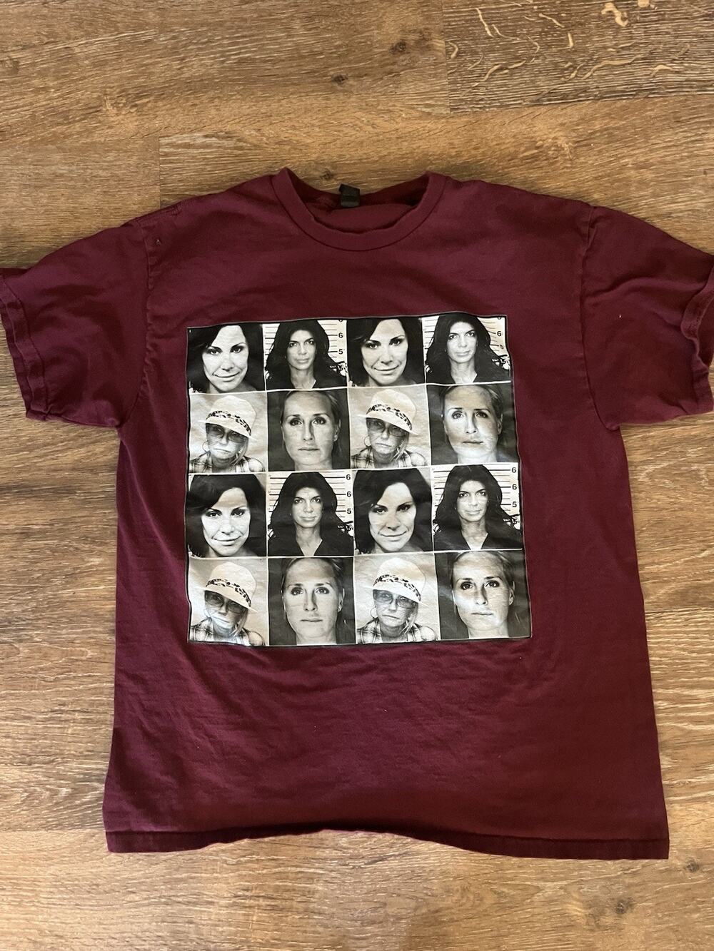 Real Housewives Mugshot Graphic T-Shirt Bravo RH Fan Tee Unisex Large